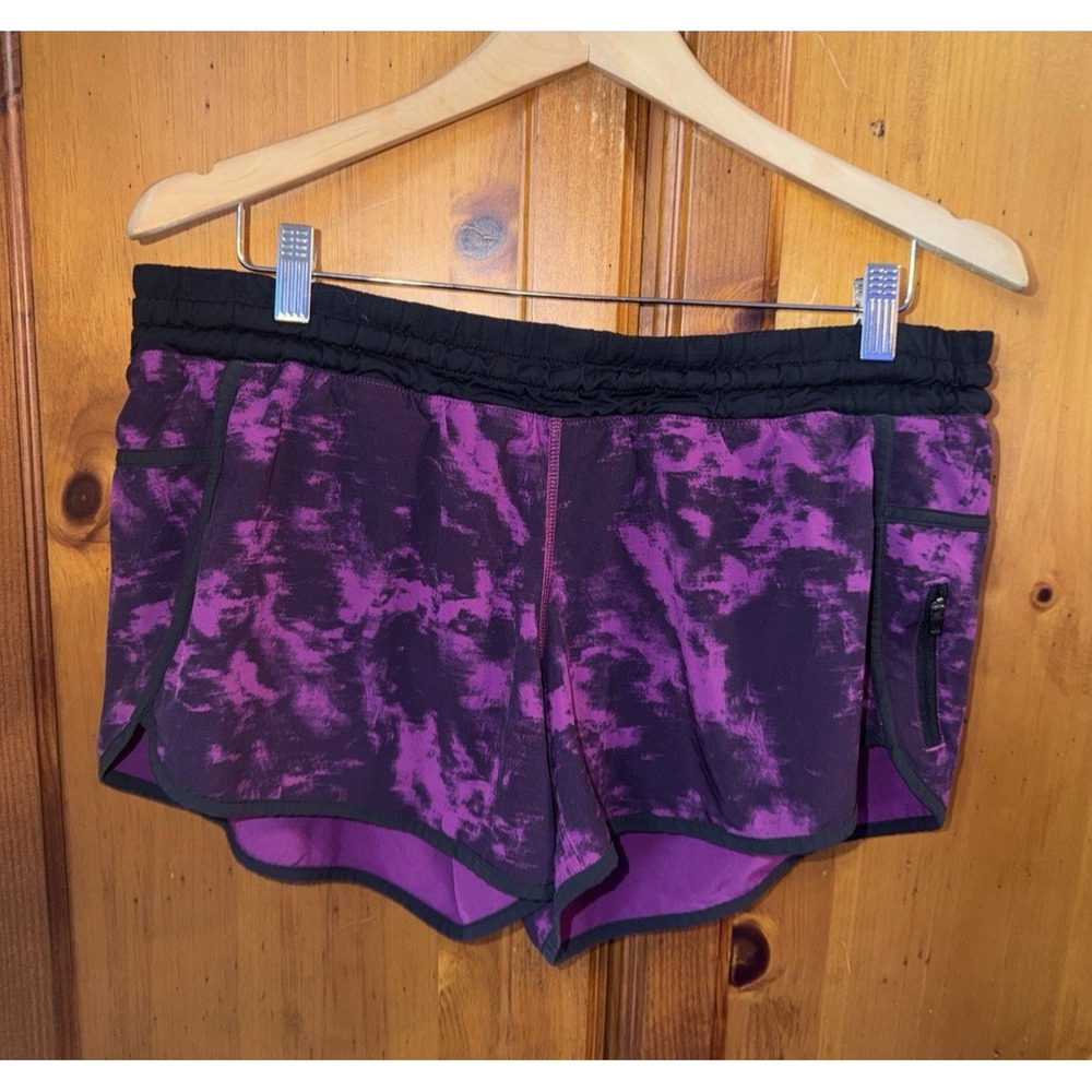 Lululemon Tracker Speed Up Shorts Women's 12 Printed Lined Running Yoga Pink 3.5